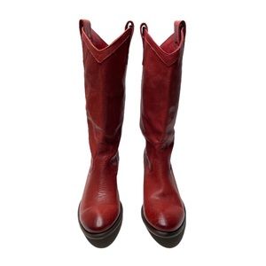 Frye | Carson Pull-On Western Boots Red 6.5